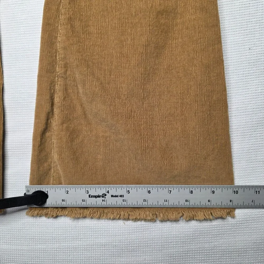 ReGeneration by Celebrity Pink Flower Beige Brown Corduroy Flare Leg Pants 5/27